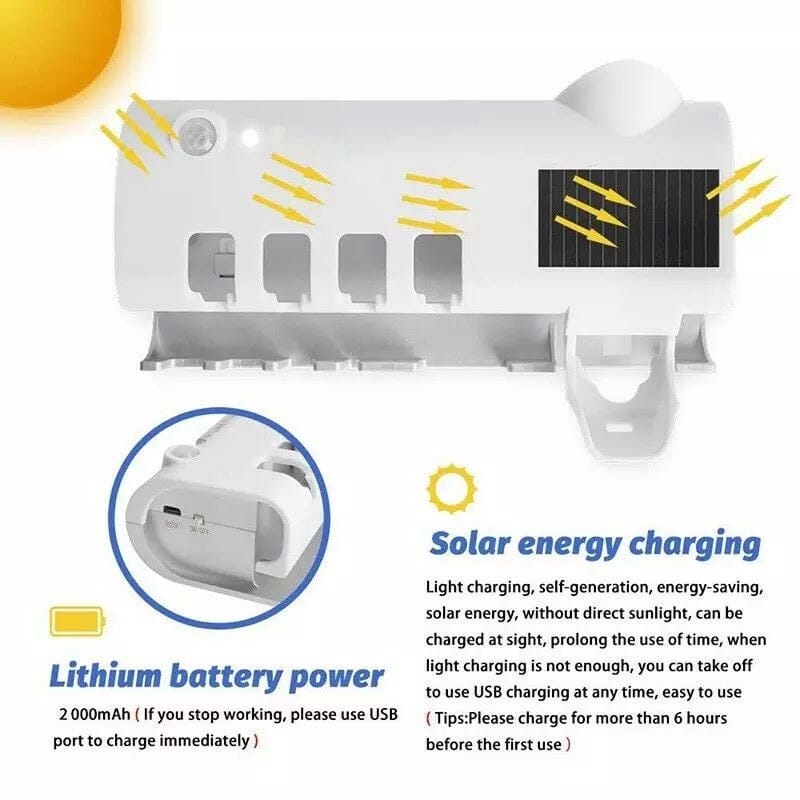 Väggmonterad UV-sterilisator för tandborstar